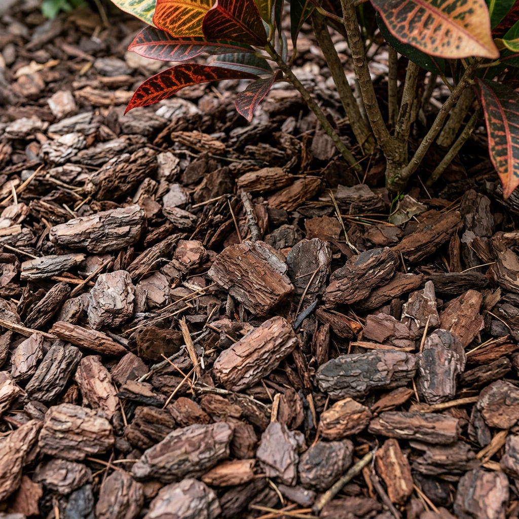 Natural dark Pine Bark mulch