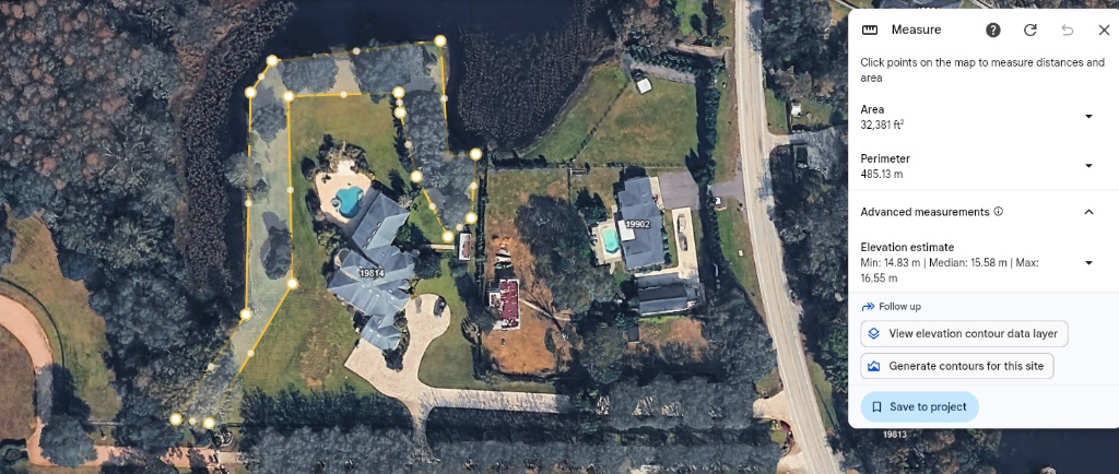 Phase 4 scope area aerial view - west side lakefront and all remaining property oaks